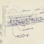 Sketch by Frank Lloyd Wright sent to James Johnson Sweeney, illustrating the pavilion and Usonian house, May 23, 1953. Copy in the Estate of James Johnson Sweeney collection. Drawings Â© Frank Lloyd Wright Foundation, Scottsdale, Arizona